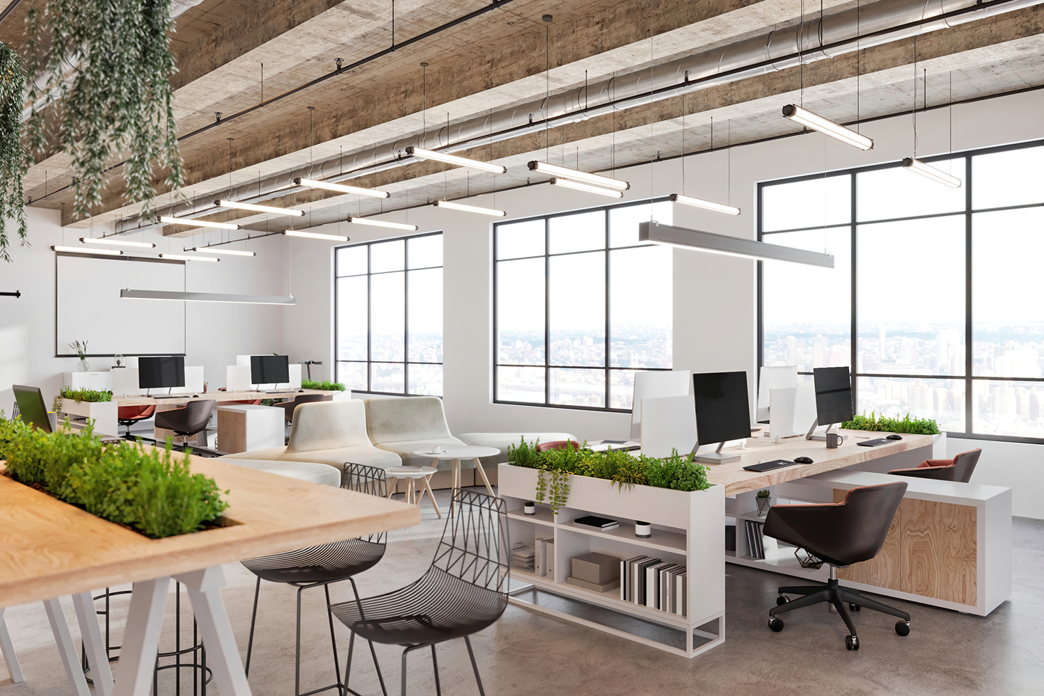 Modern open plan office space